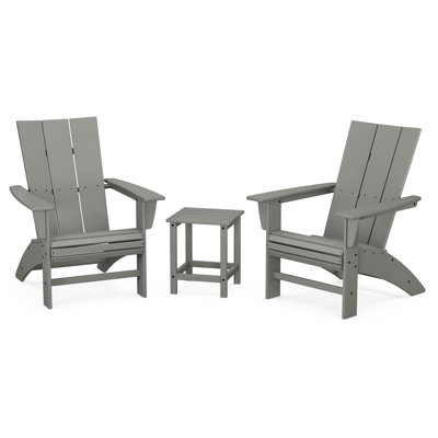 Ensemble Adirondack 3 pièces POLYWOOD à dossier incurvé avec table d'appoint de 45,7 cm (18 po)