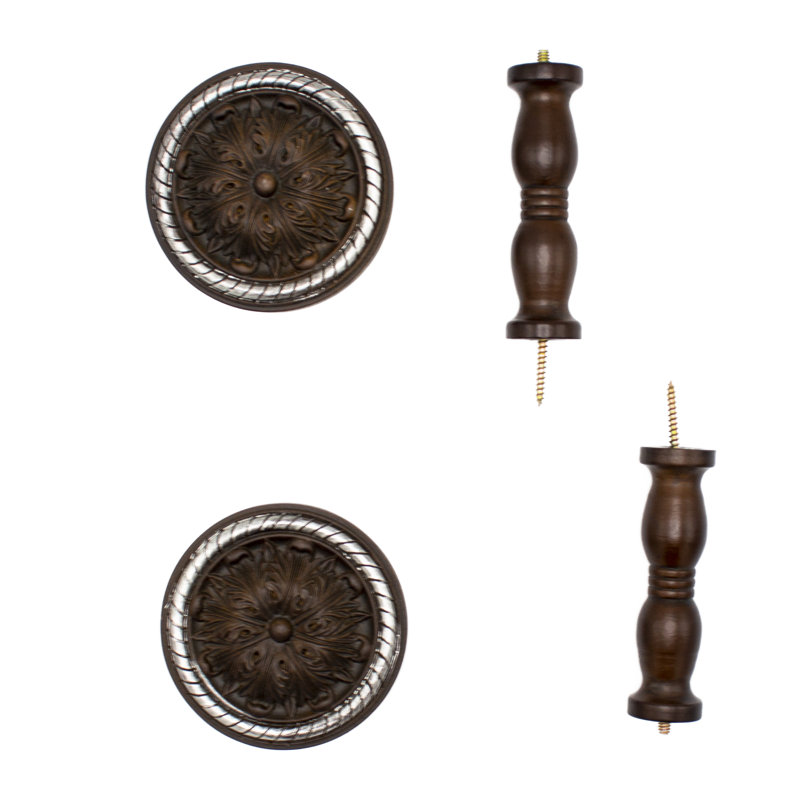 Eshani Ceramic Curtain Holdback, Walnut