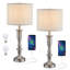 Lampe de table en nickel brossé 24,5 "avec USB Cearra