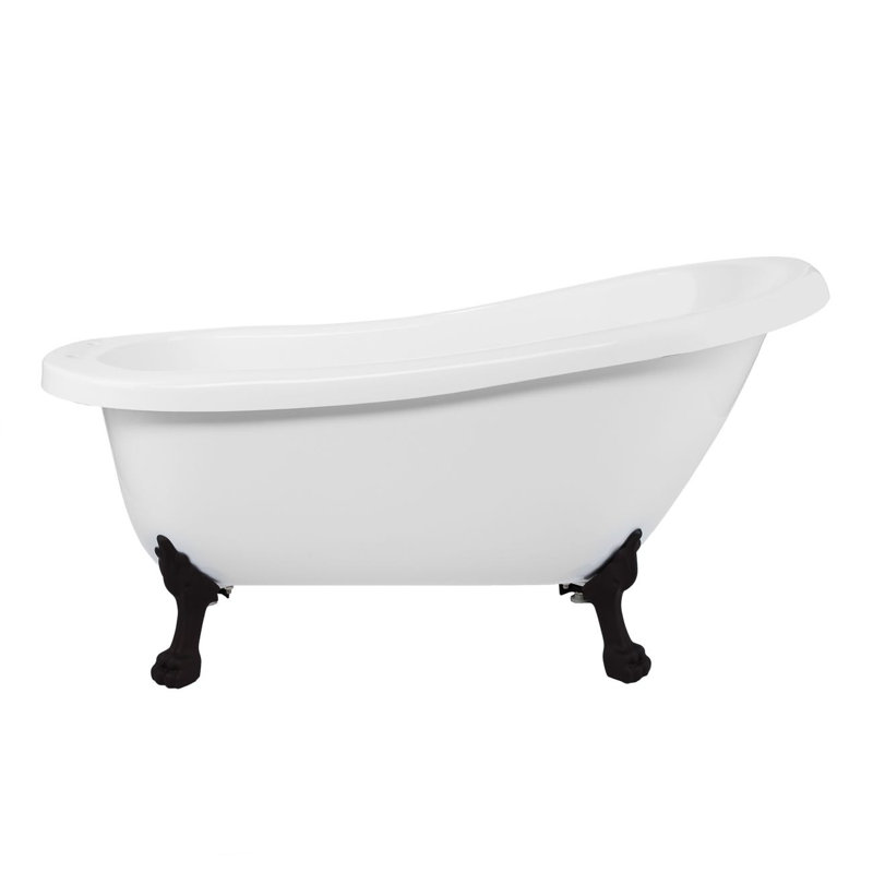 Charleston 66.75'' x 28'' Freestanding Soaking Acrylic Bathtub, Oil Rubbed Bronze 