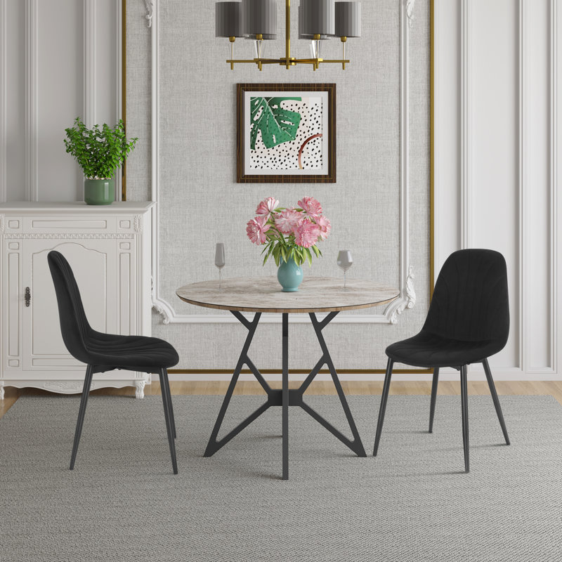 Evrychou Upholstered Dining Chair, Black