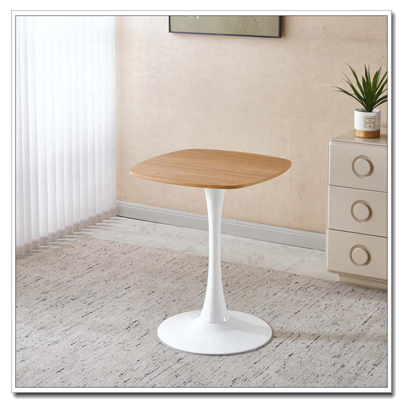 Table à manger 23,62 pouces, H 28,93 po x L 23,62 po x l 23,62 po, Chêne / Blanc