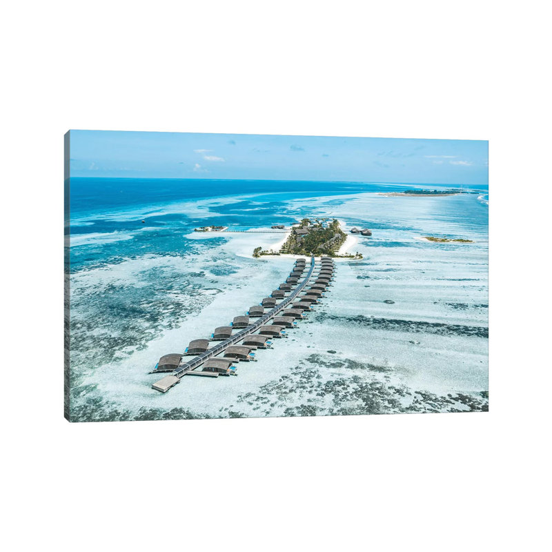 Club Med Finolhu Island Resort Aerial by James Vodicka - Wrapped Canvas Gallery-Wrapped Canvas Giclée, 20.32cm H x 30.48cm W