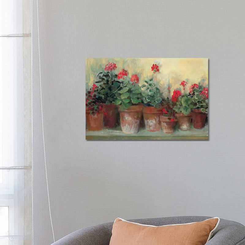 Kathleen's Geraniums by Carol Rowan - Print on Canvas, Wrapped Canvas, 66.04 cm H x 45.72 cm W x 1.91 cm D