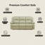 Canapé inclinable 3 places en cuir recyclé beige avec console rabattable et porte-gobelets | Canapé de salon multifonctionnel, structure en bois massif, revêtement en cuir respirant, dossier ergonomique réglable pour la détente à la maison
