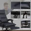 Chaise de bureau en microfibre avec massage, chaleur, repose-pieds