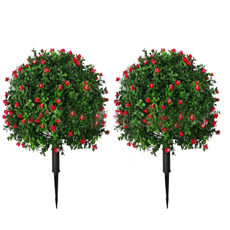 2 pièces Arbre de plantation simulé avec boule de carthame Arbre de plantation au sol Arbre simulé avec plante de plantation de carthame
