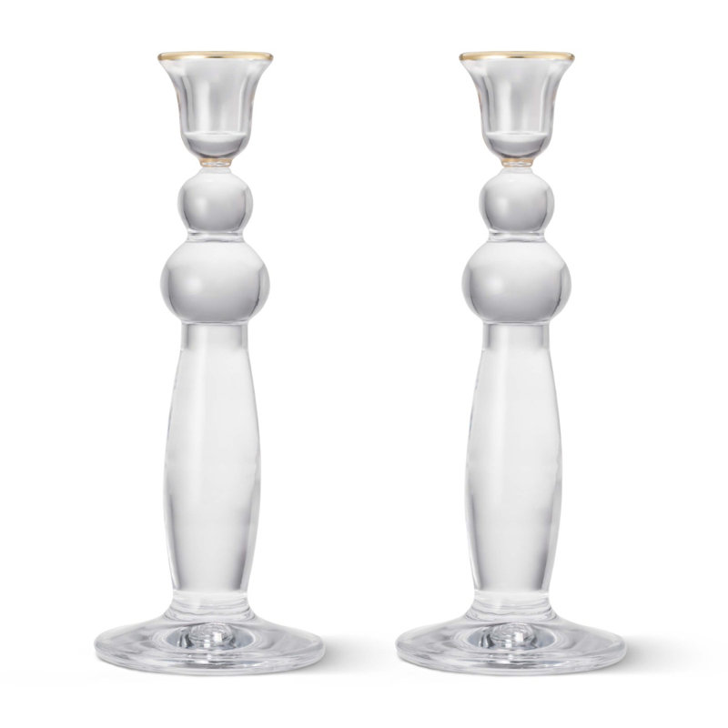 Bougeoir de table en cristal Sancia, H 10,5 po x l 4,1 po x P 4,1 po