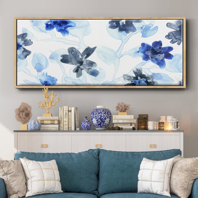 Blue Gossamer Garden - Toile avec cadre en V