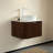 Dina 24" Striped Solid Wood Bathroom Vanity With Sink, Modern Wall-mounted Floating Curved Edges Striped Bathroom Storage Cabinet With A Drawer, White Round Ceramic Basin Without Faucet, Pre-assembled-1427228427
