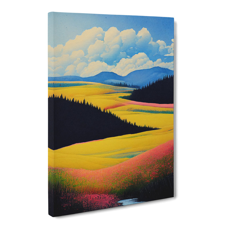 Watercolour Spring Landscape - Wrapped Canvas, 50cm H x 35cm W x 3cm D