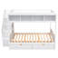 Lit superposé avec tablettes, escalier de rangement et 2 tiroirs-1215944212