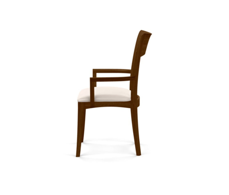 Ingrid Upholstered Armchair, White, Natural Walnut