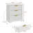 Modern Fluted 23.6" W 3-Drawer Nightstand with Charging Station（Set of 2）-2037515386