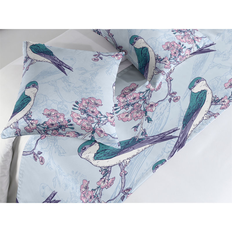Ensemble de chemin de lit Ambesonne Birds and Nature, Grand lit
