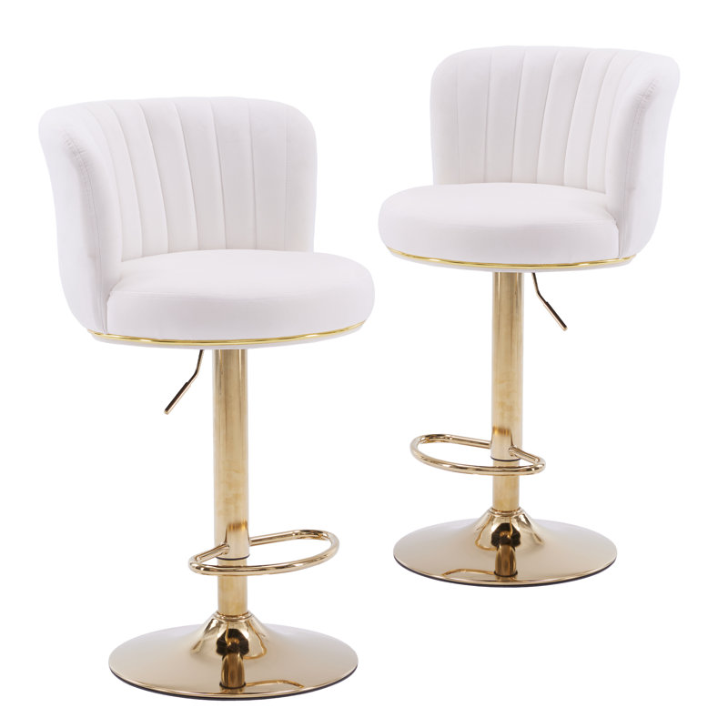 Tabouret de comptoir rembourré à hauteur ajustable, Beige