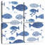 Ashelle abstrait poisson bleu-109113490