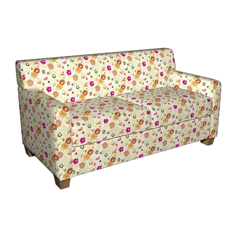 Tissu à imprimé floral, Orange / rose