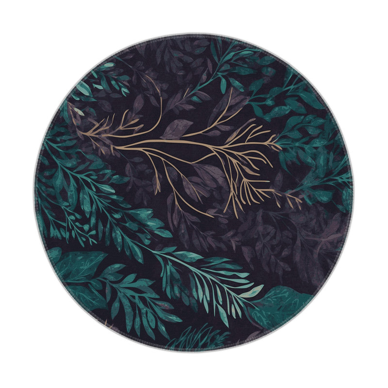 Celestial Forest Indoor And Outdoor Area Rug, Round 5'