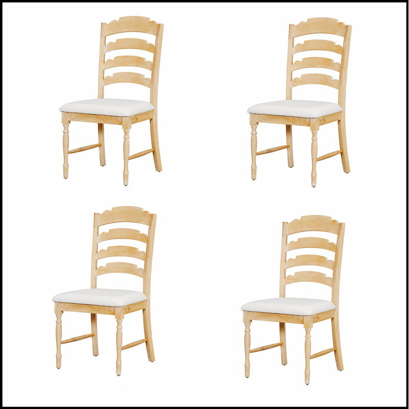 Chaises de salle à manger rembourrées avec dossier dentelé 4 pièces Vintage Traditional
