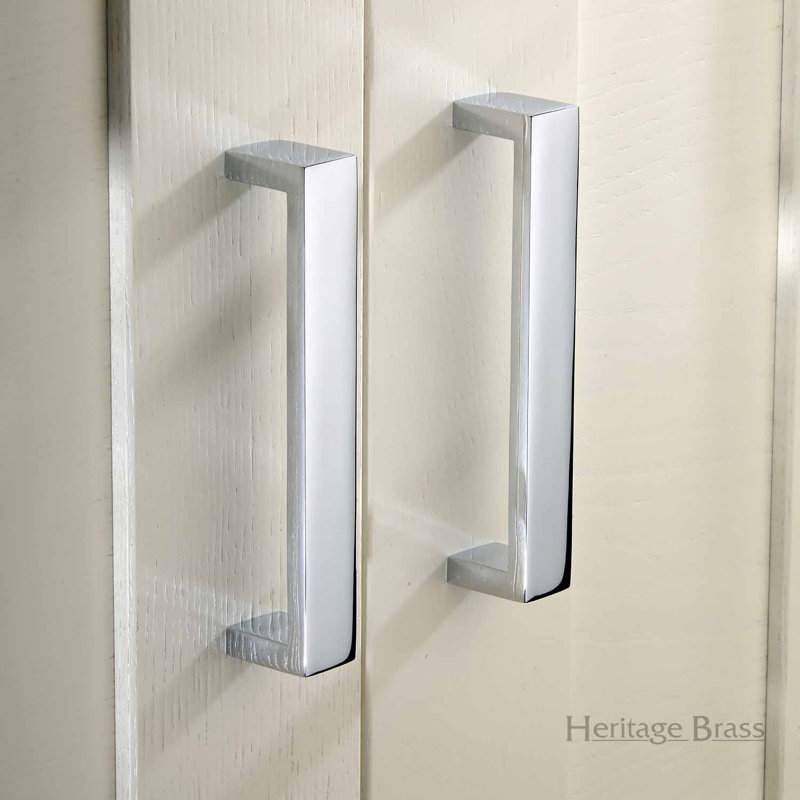 Heritage Brass Heritage Cabinet Pull Wide Metro Design, Polished Chrome, 19.2cm H x 2cm W x 20cm D