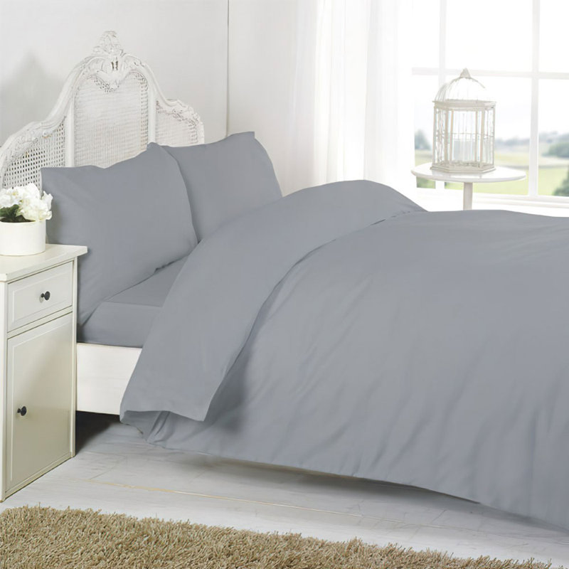 Bruce-Lee 100% Cotton Flat Sheet, Grey, Super King (6')