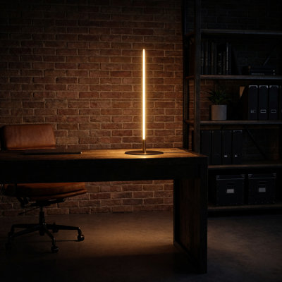 Lampe de table à DEL noire Auletta