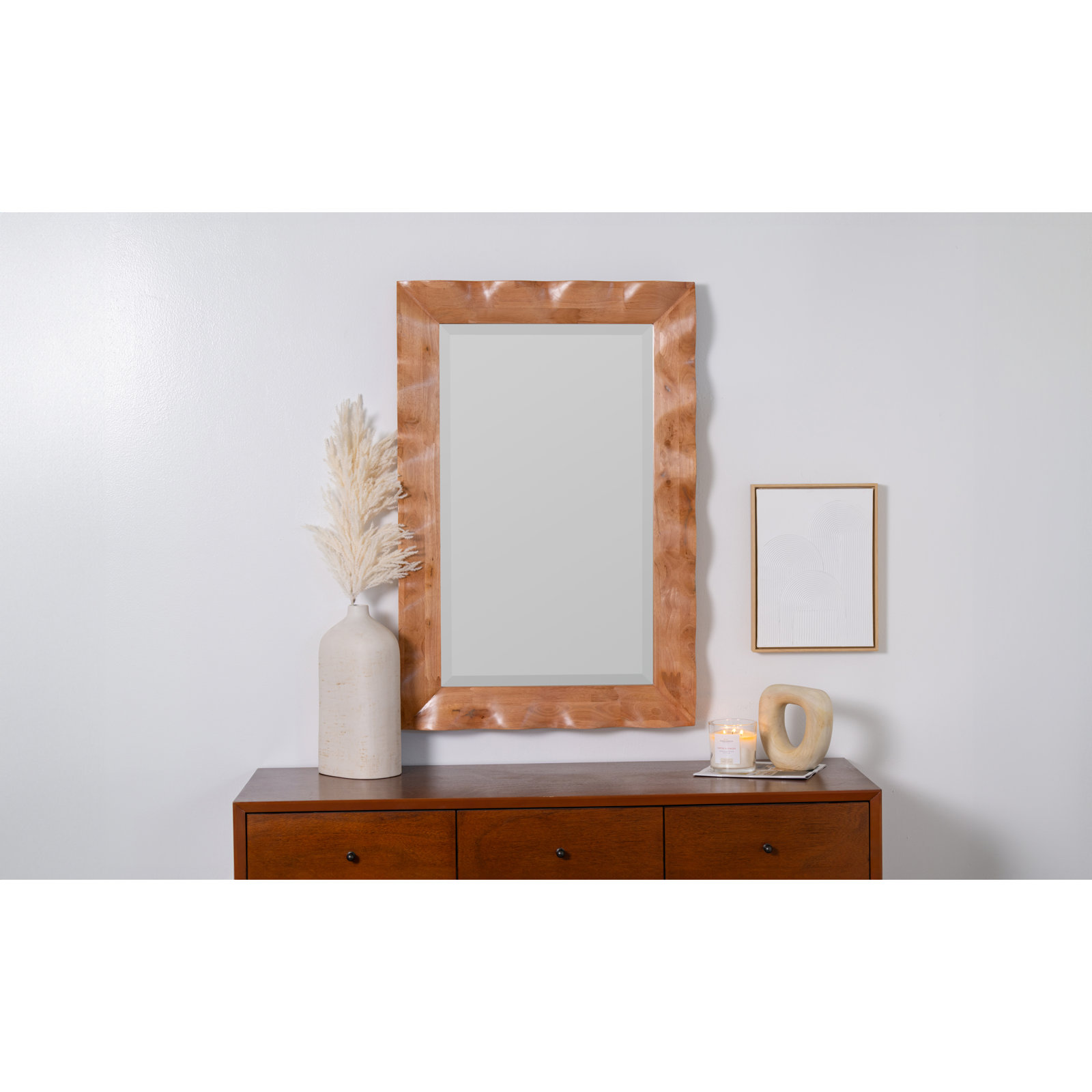 28" Mahogany Accent Mirror, Brown