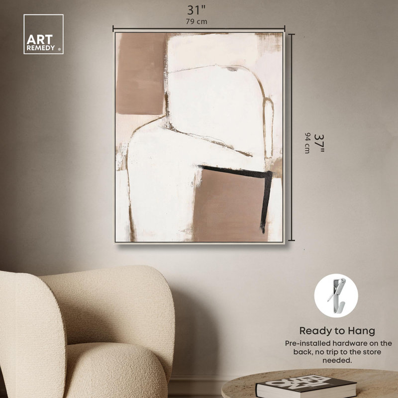 «Reclining Form I Decor» par Art Remedy, H 30 po x l 36 po, Cadre argenté