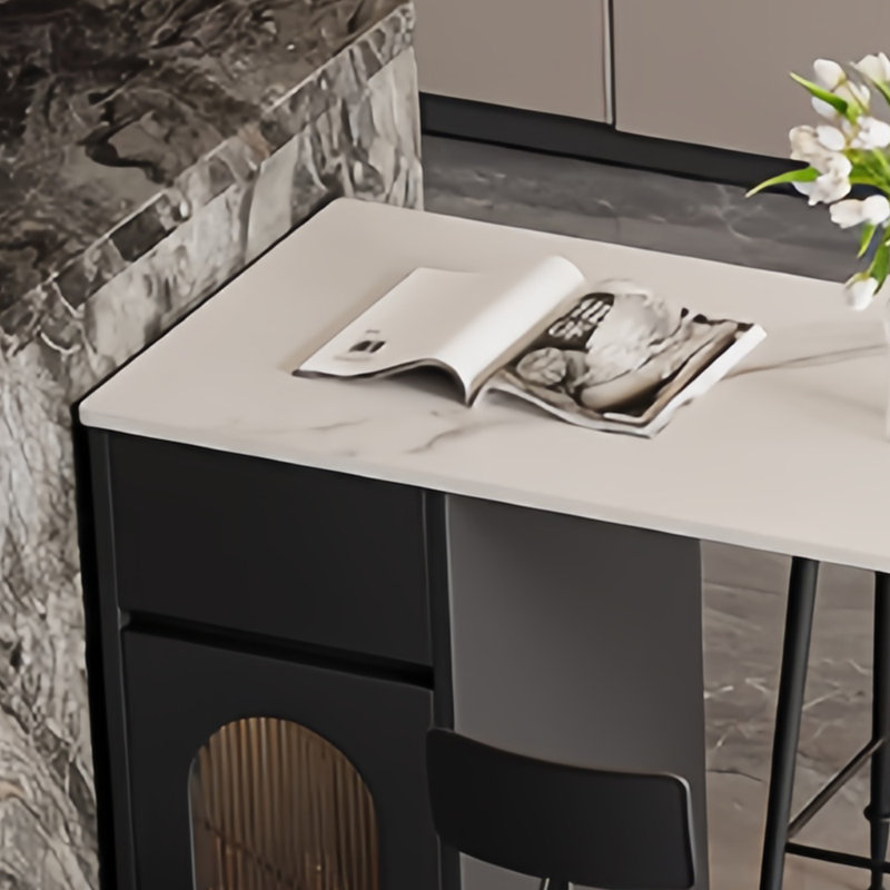 Table de bar moderne moderne de style italien, H 41,3 po x L 55,1 po x l 19,6 po