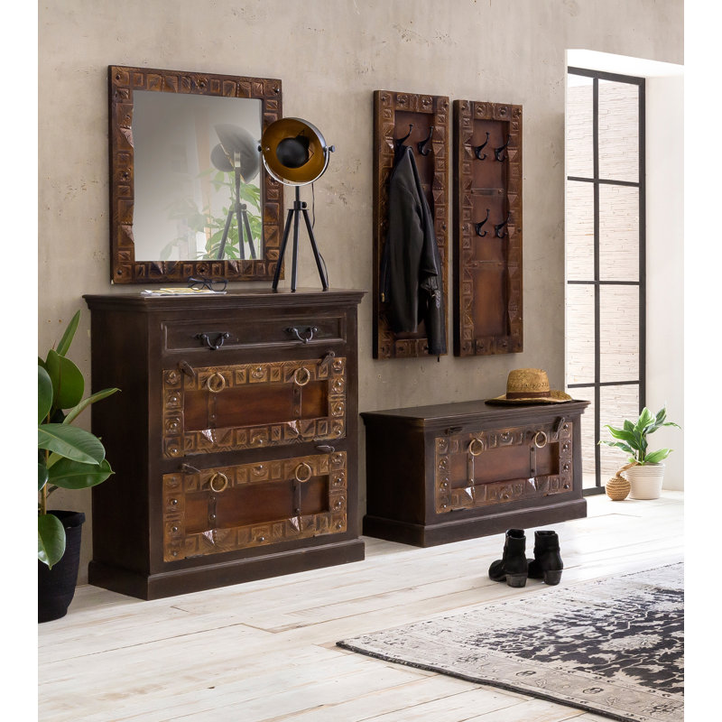 Rivero 12 Pair Solid Wood Shoe Storage Cabinet