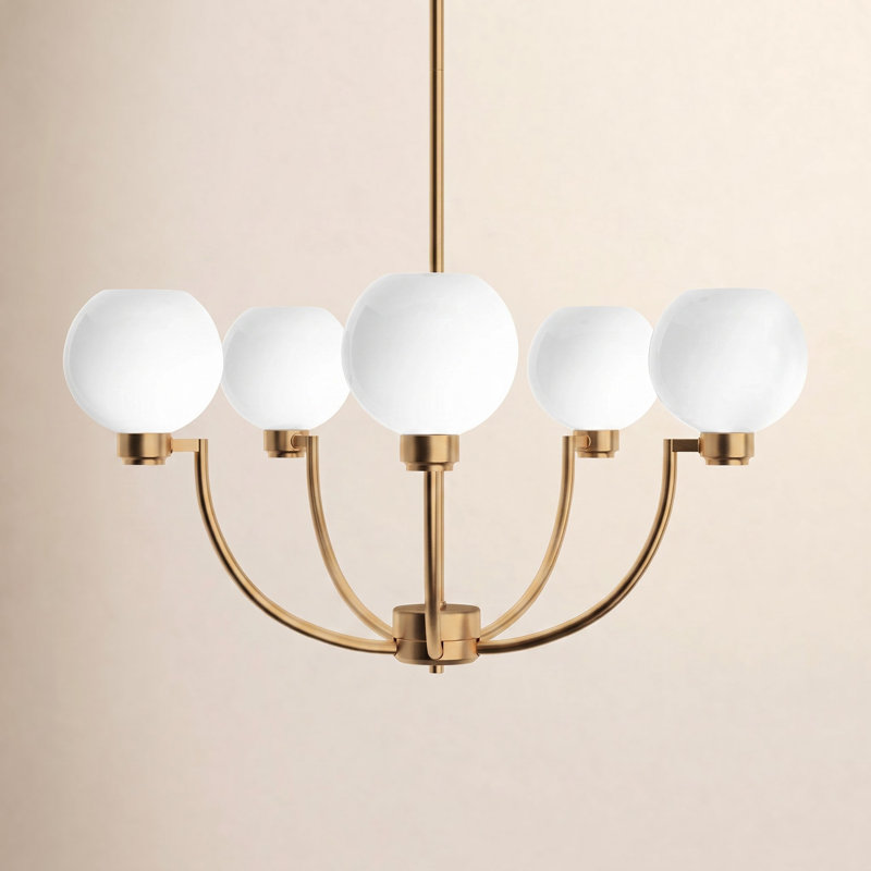 Andrea 5-Light Chandelier, Satin Brass