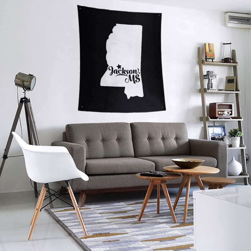 Polyester Tapestry, 60" H x 51" W, Black