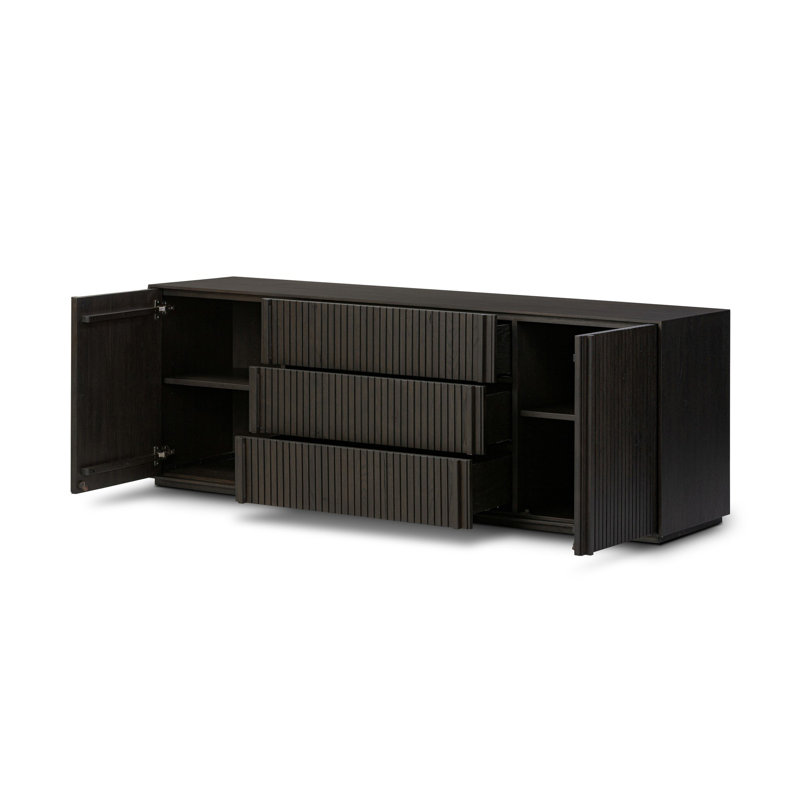 Leo Media Console-Smoked Black, Smoked Black