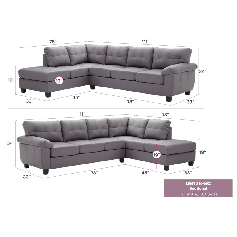 Gallant G912B-SC Sectional , GRAY