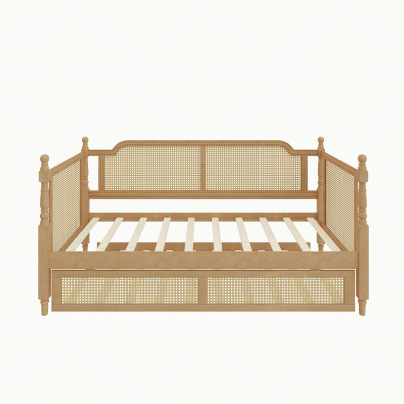 Traditional Style Size Daybed with Size Trundle for Limited Space, Guest Room, No Box Spring Needed, Twin