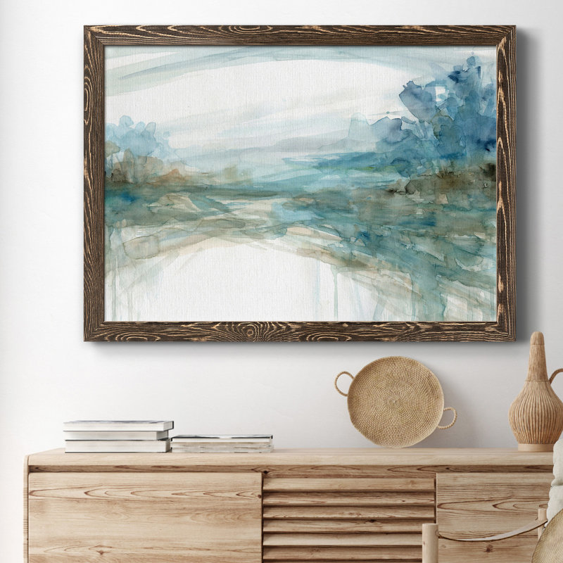 Watery Treeline - Reproduction d'art sur toile encadrée, H 37,5 po x l 27,5 po x P 1,5 po, Noyer