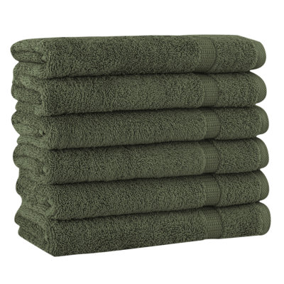 Agathon Turkish Cotton Hand Towels - Fast-Drying, Ultra Plush Bathroom Towels, Set of 6
