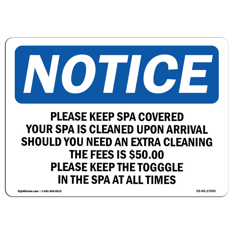 Veuillez garder votre spa couvert «Your Spa Is Cleaned»
