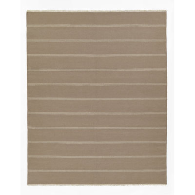 Hand Tufted Striped Area Rug in Brown
