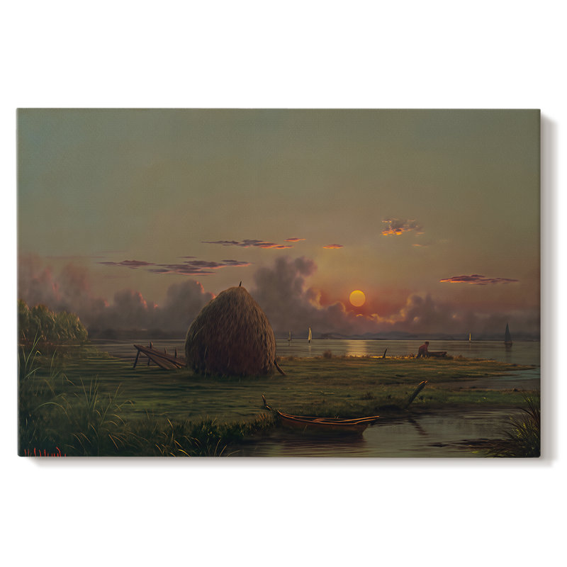 Soleil couchant sur les marais salants - Martin Johnson Heade-Gallery, toile tendue-c. 1890, 40x60