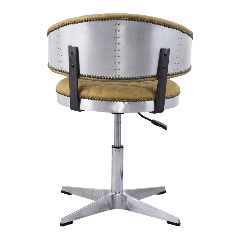 Tabouret rembourré en cuir Turmeric