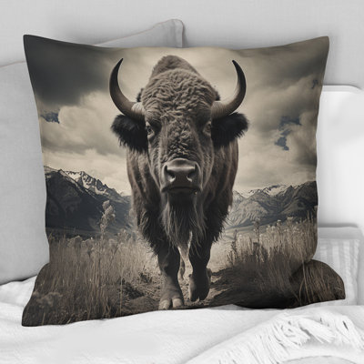 Bison Majestic Bison - Bison Printed Pillow