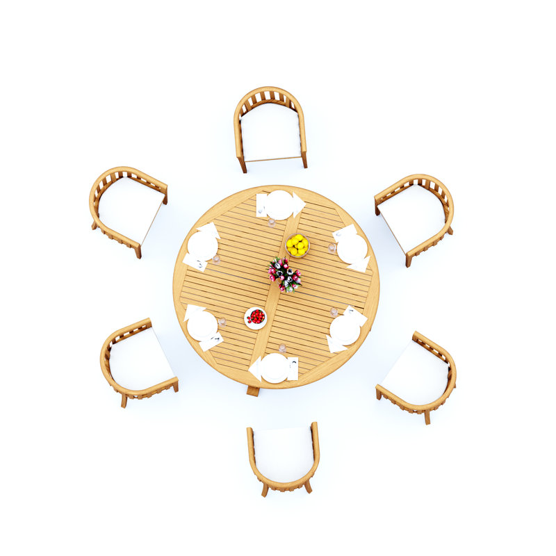 Lenong Outdoor Teak Dining Set, 6