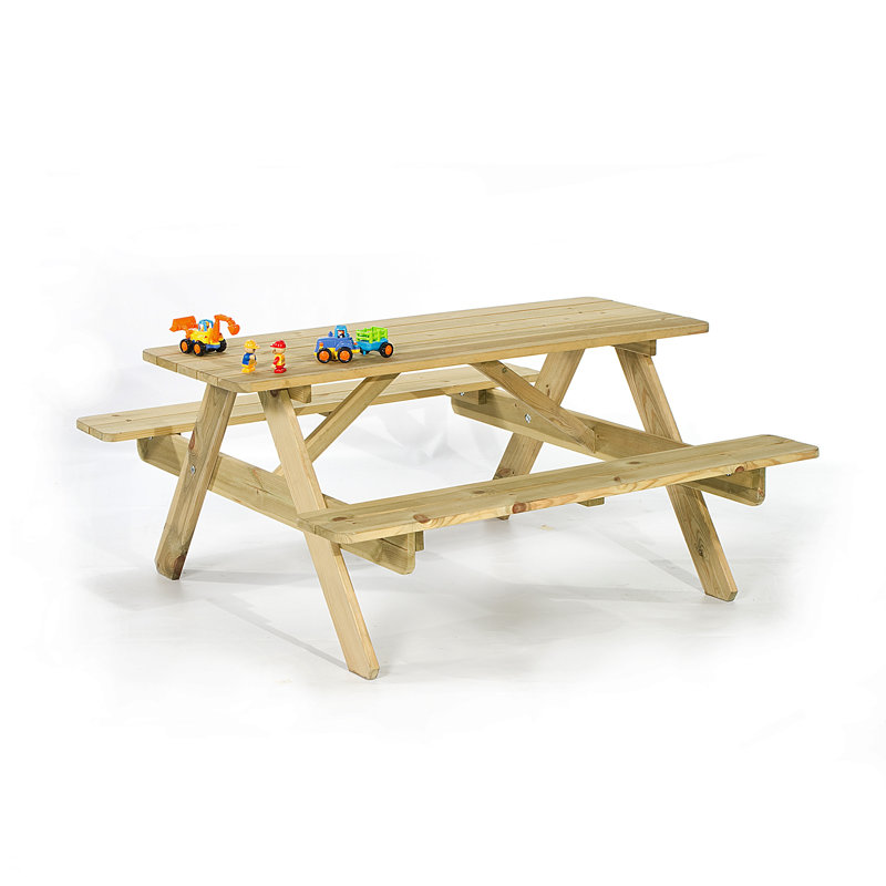 Lesly 6 - Person Solid Wood Patio Dining Set Rectangular Table