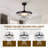 48" Dimmable Crystal Ceiling Fan With Led Lights And Remote Control-88080414