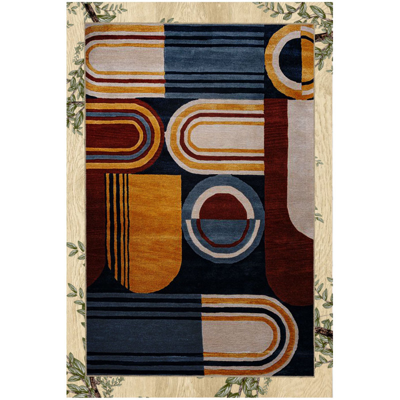 Tapis multicolore rayé multicolore, Rectangle 3 pi 3 po x 4 pi 11 po