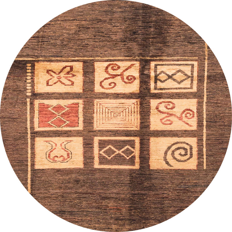 Tapis abstrait moderne 3385, Rond 8 pi