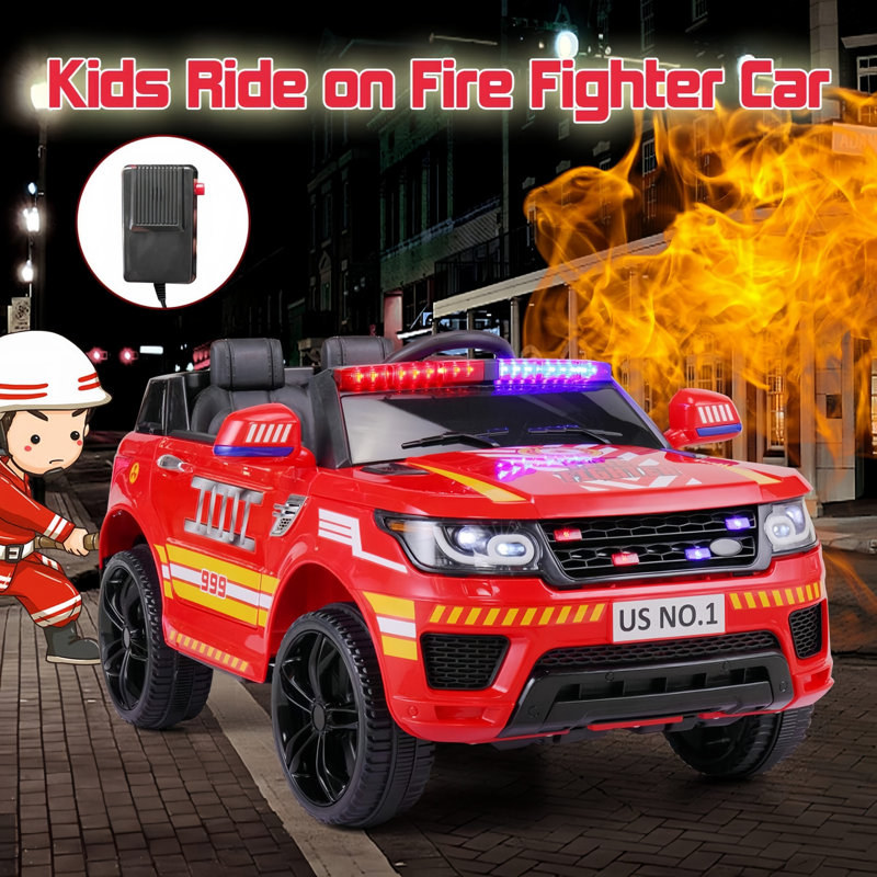 Red 12V Kids Ride-On SUV with Remote Control and Siren