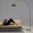Olivia 75 in. Modern Industrial Arched Standing Floor Lamp with Gold Metal Bowl Shade and Weighted Marble Base - LED Bulb Included-89267742-89267741